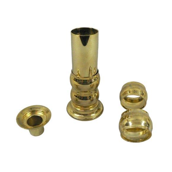 Candlestick Brass with Napkin Rings, Stacked on Brass Candlestick Base 4 Rings a - Picture 11 of 11